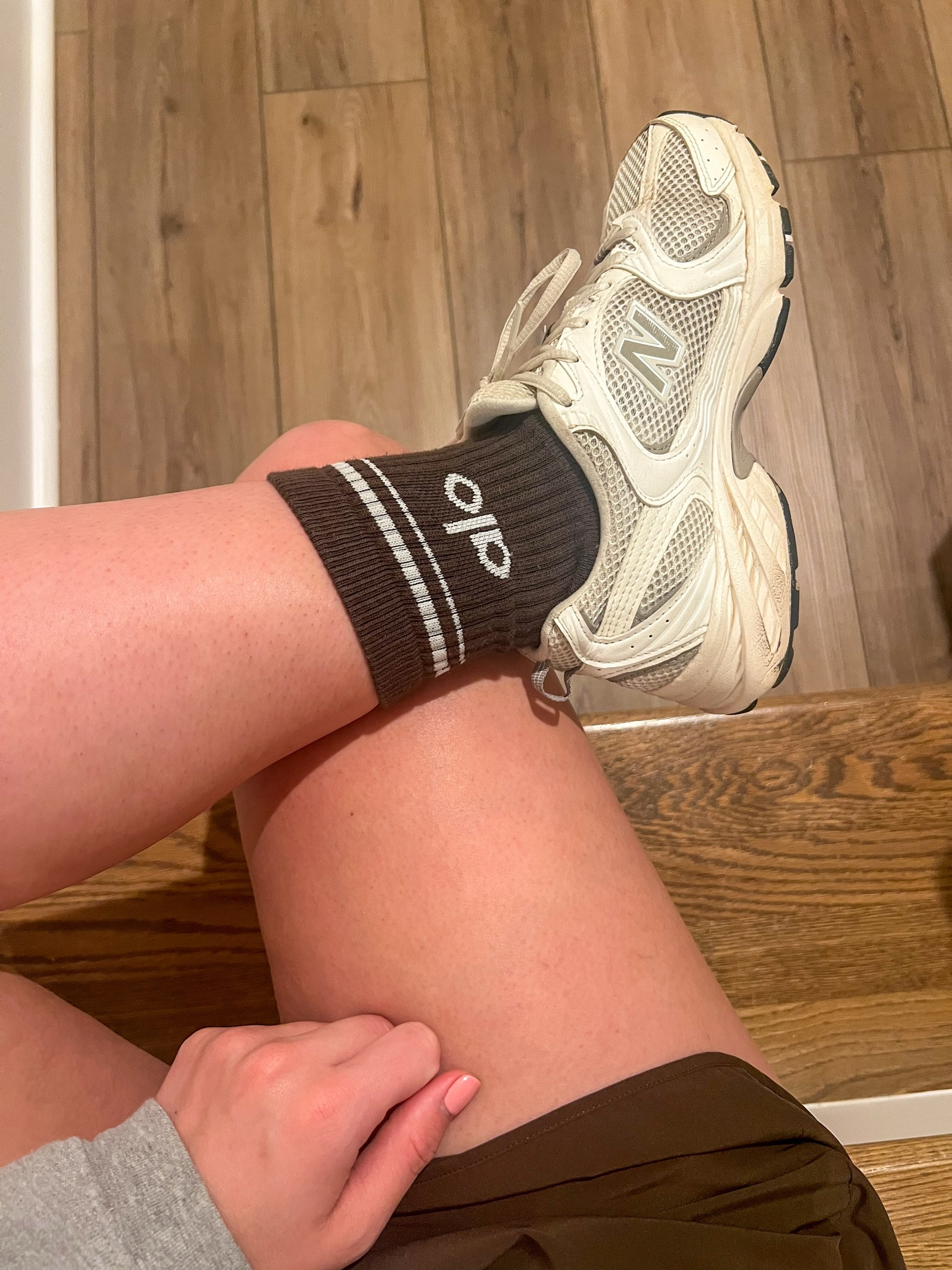 Neutral athletic wear, alo shorts, alo socks 🤎

#LTKSeasonal #LTKootd #LTKActive