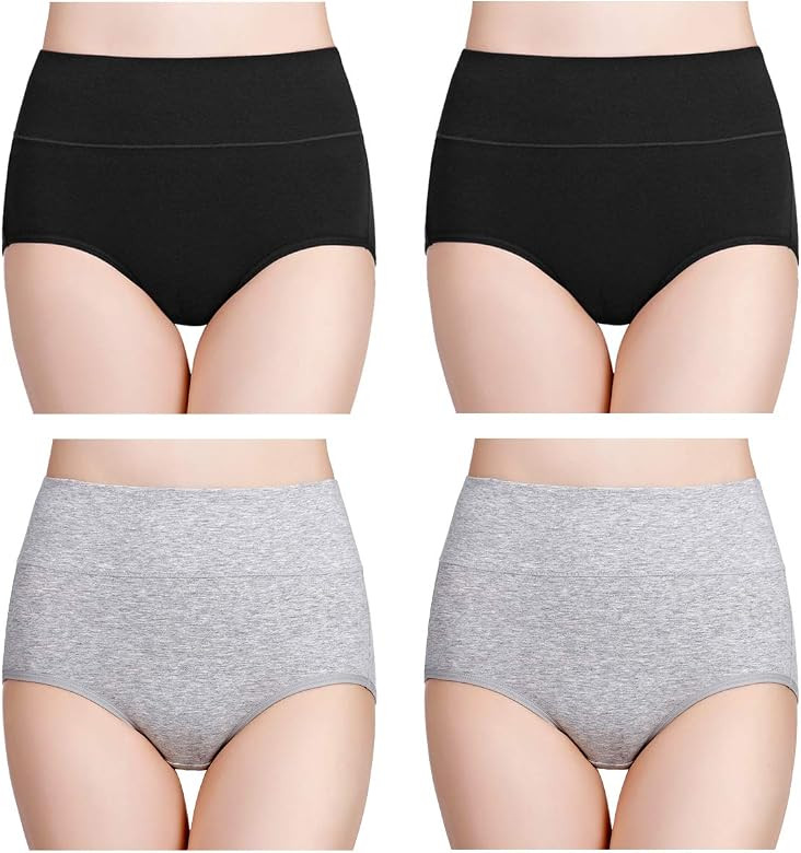 wirarpa Women's High Waisted Cotton Underwear Ladies Soft Full Briefs Panties Multipack | Amazon (US)