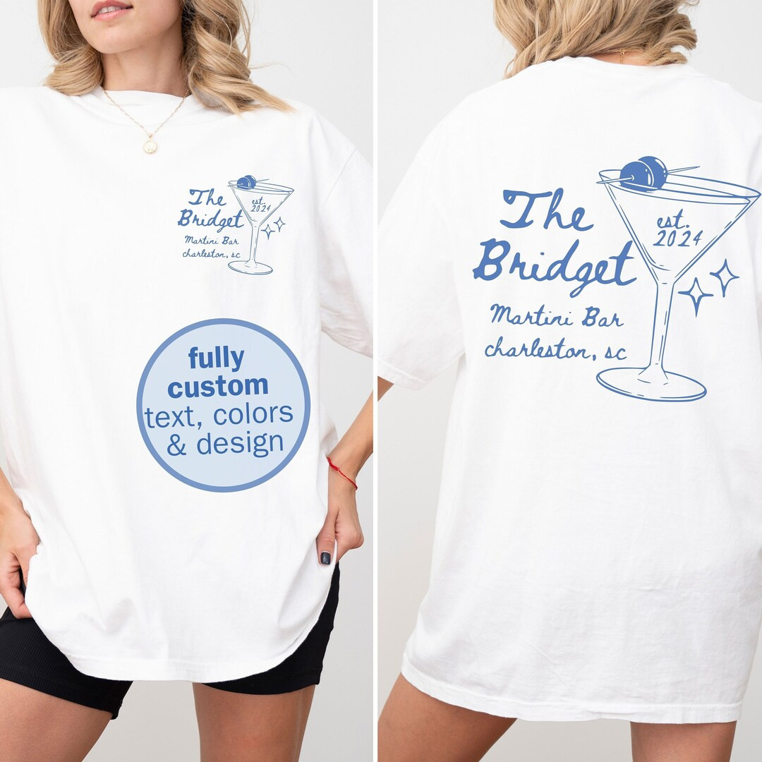 Custom Name Martini Club Shirts, Luxury Bachelorette Merch Martini Cocktail Bar Shirt, Custom Tin... | Etsy (US)