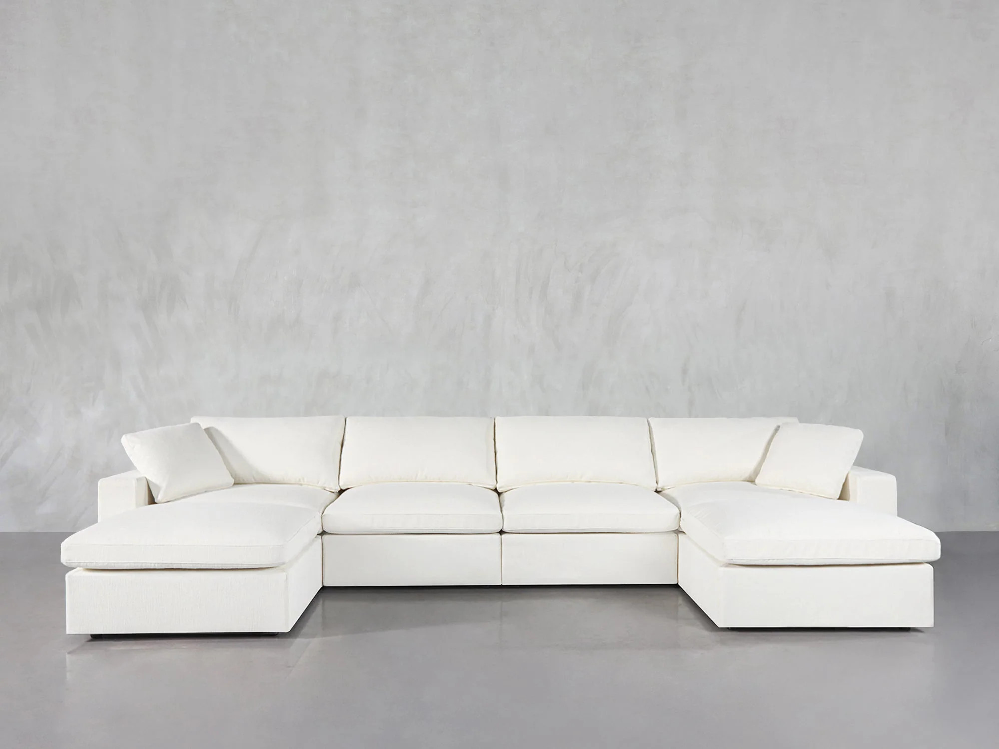 6-Seat Modular Double Chaise Sectional - Natural White / Classic / Standard | 7th Avenue