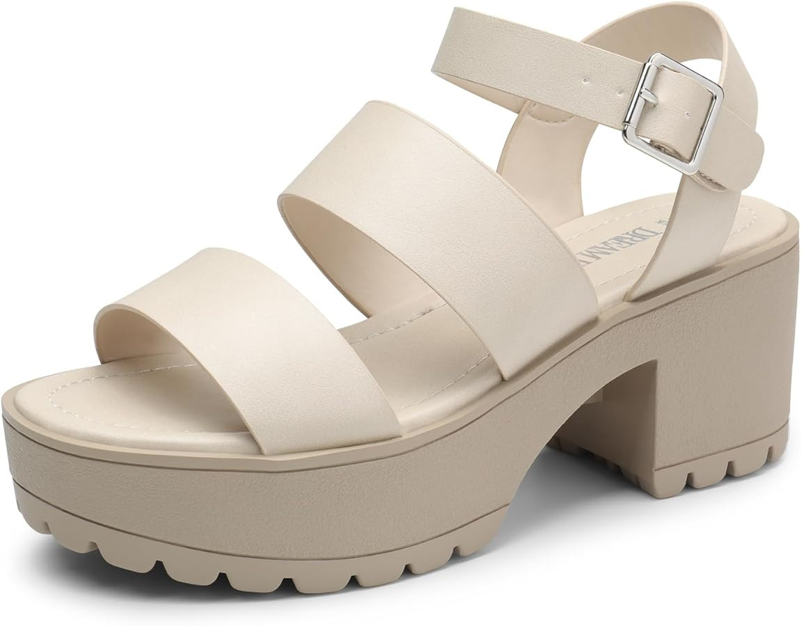 DREAM PAIRS Platform Heels for Women Lightweight Chunky Open Toe Stylish Comfortable Fisherman Sa... | Amazon (US)