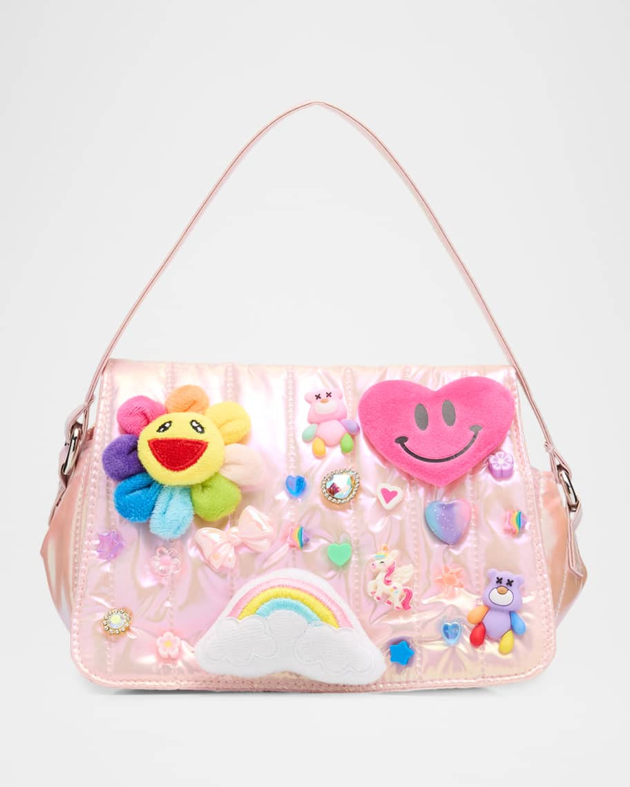 Bari Lynn Girl's Embellished Iridescent Puffy Shoulder Bag | Neiman Marcus
