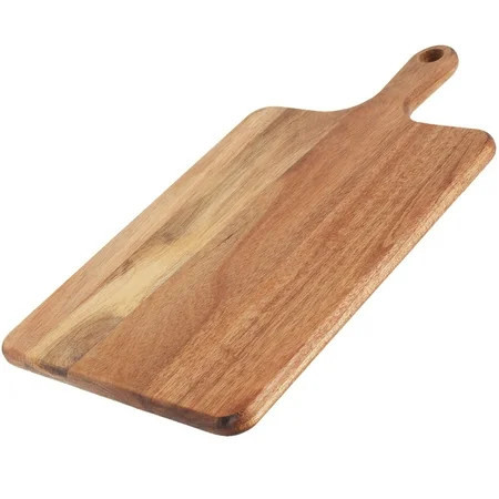 Wood Cutting Board Acacia Wood Charcuterie Board with Handle Round/Rectangular Portable Wood Dinner Plate Serving Tray Kitchen Chopping Board for Meat Bread Vegetables Fruits Food Rectangular | Walmart (US)