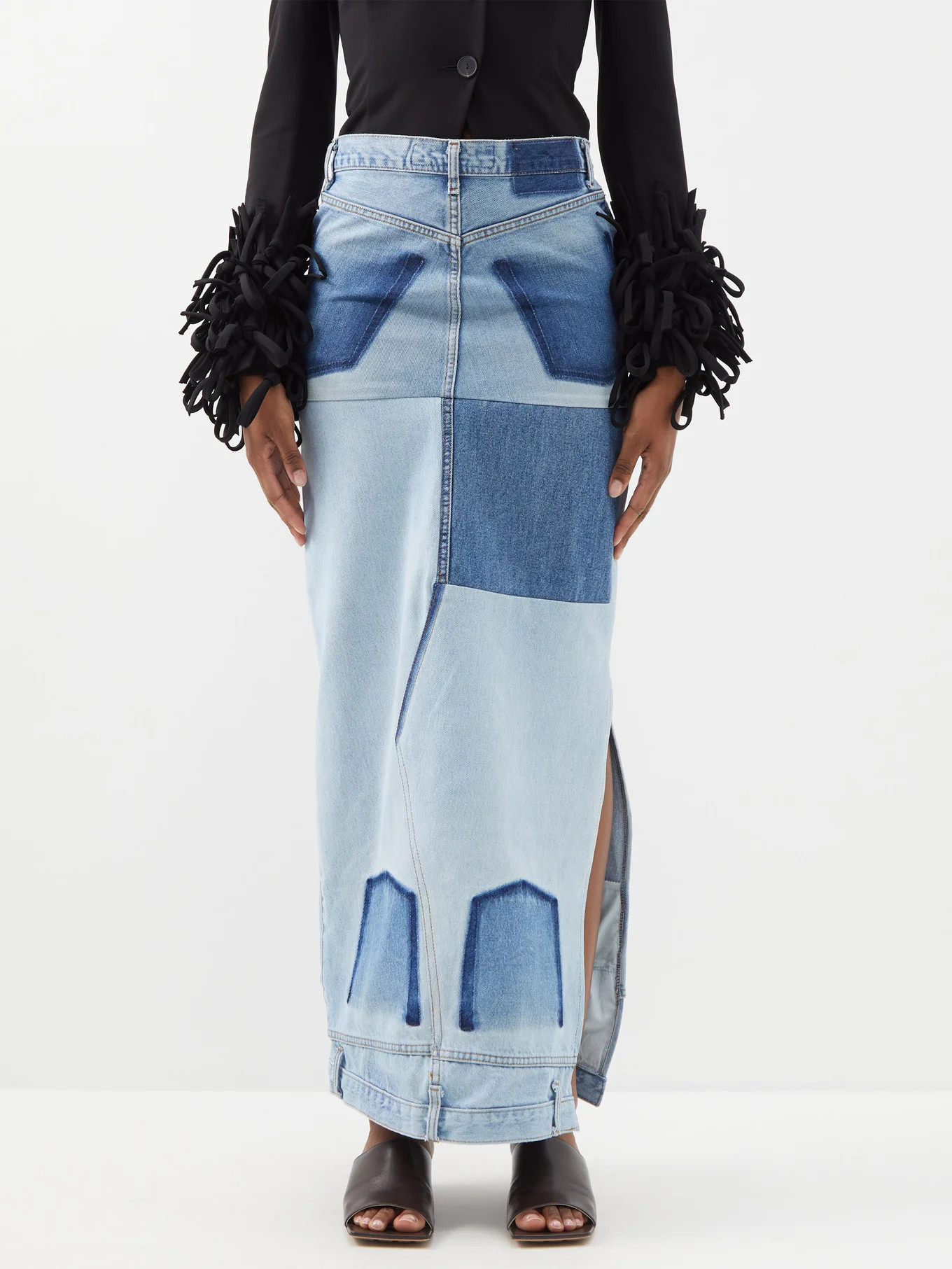 Back-to-front upcycled-denim skirt | Matches (UK)