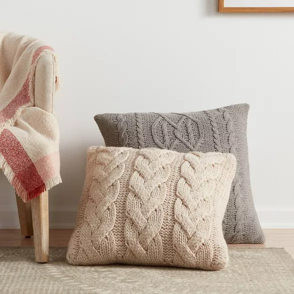 Chunky Cable Knit Throw Pillow - Threshold™ | Target
