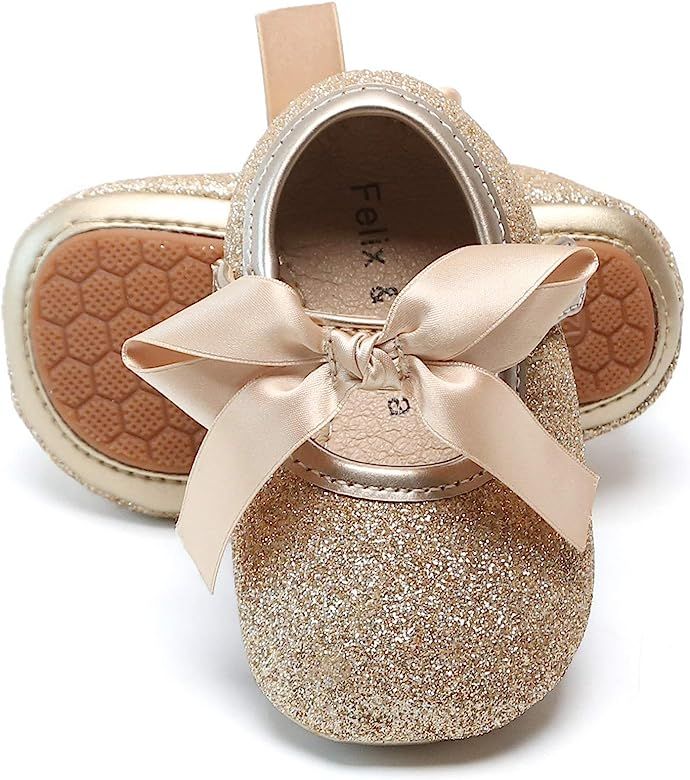Felix & Flora Soft Sole Leather Baby Shoes - Infant Baby Walking Shoes Moccasinss Rubber Sole Cri... | Amazon (US)
