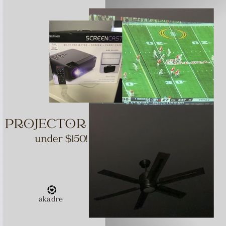 This projector has been so awesome to have! I bought it for my husbands birthday gift so we could watch movies or football outside and then just realized how much fun it is to be able to lay in bed and watch a movie or football on the ceiling 😂❤️

#LTKSeasonal #LTKsalealert #LTKhome