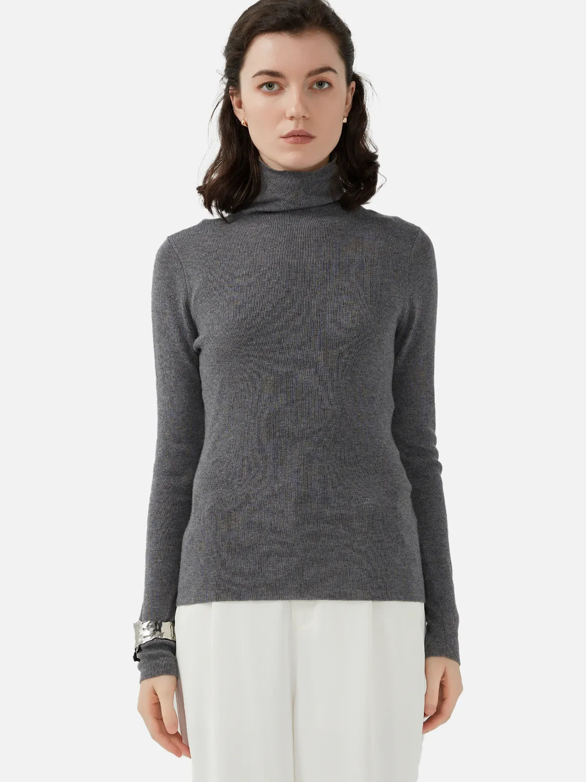 High-Neck Knit Sweater | SDEER