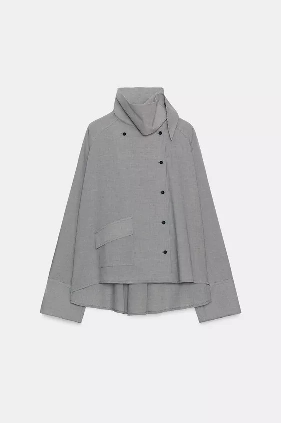 OVERSIZE CHECK SHIRT WITH FLAP POCKET ZW COLLECTION | Zara UK