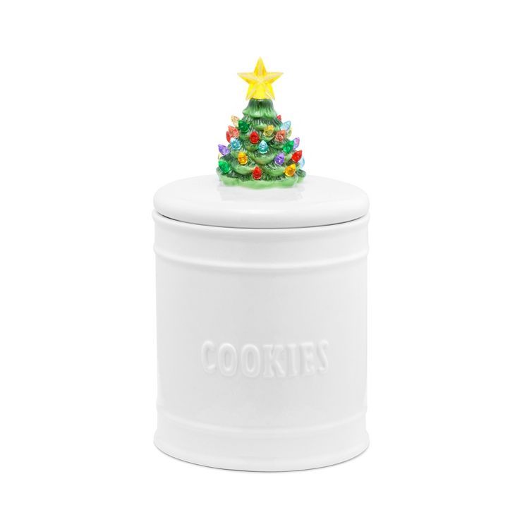 Mr. Christmas LED Nostalgic Ceramic Christmas Tree Cookie Jar - 12" - White | Target