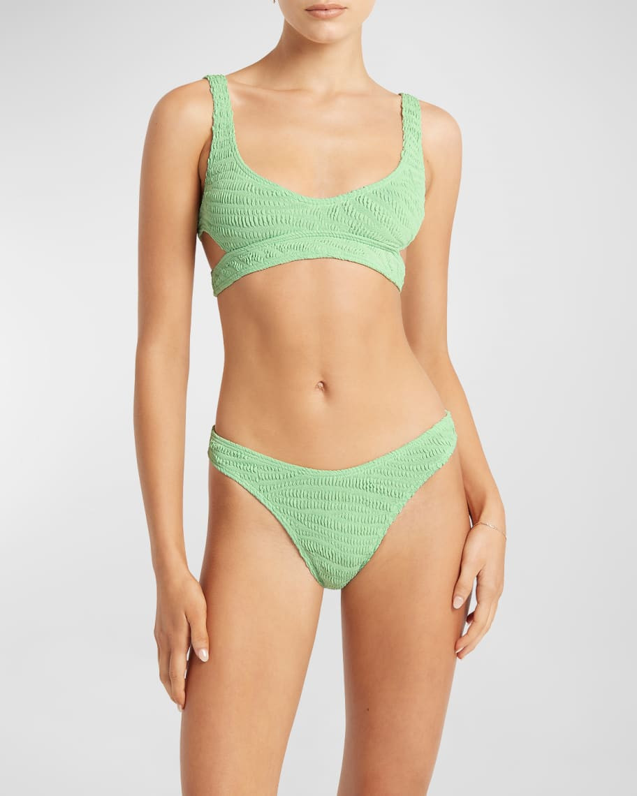 bond-eye swim Nino Textured Tiger Bikini Top (A-C Cup) | Neiman Marcus