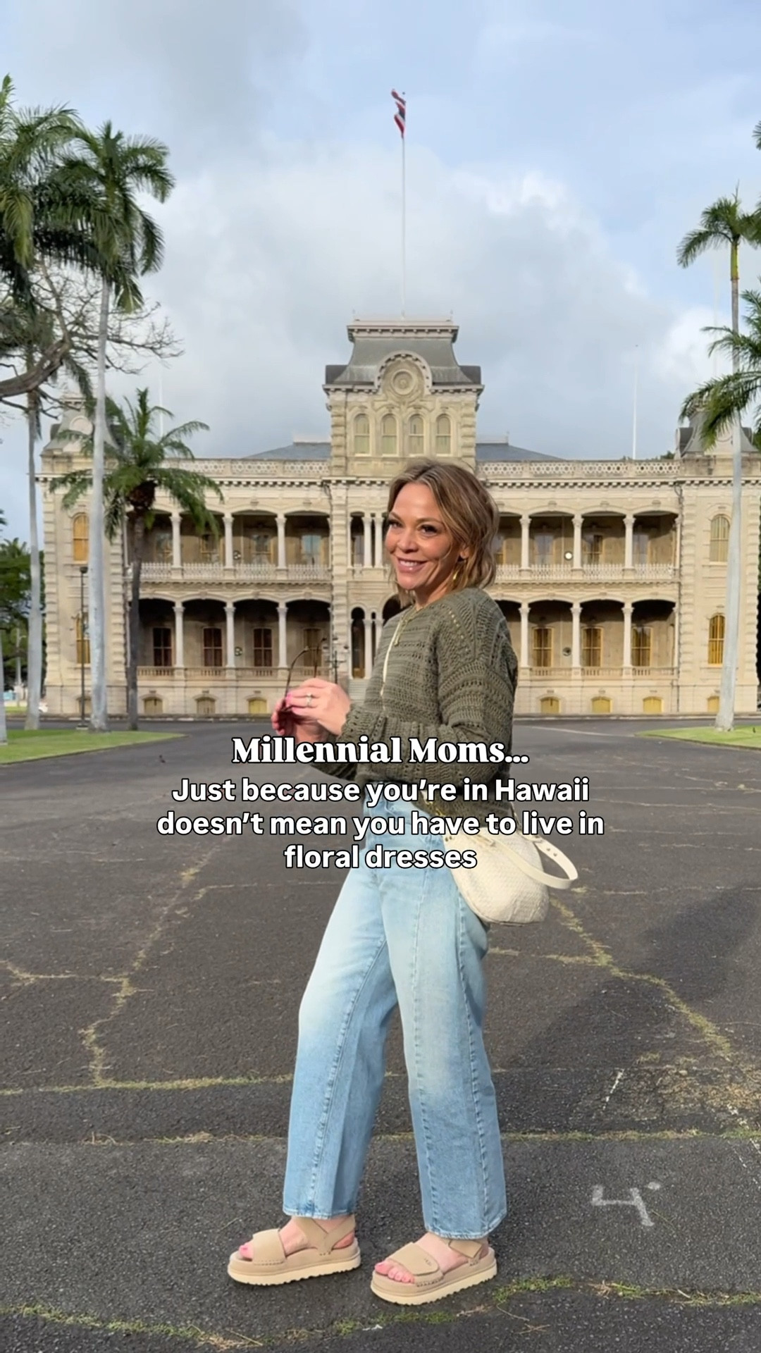 Unless you’re a floral dress kind of girl — and in that case, wear them all, Queen. 🌺👑

I’m just not, so I wore what actually felt good on me.

Just because you’re on vacation doesn’t mean you have to change your vibe✨. Wear what makes you feel the most like you.

And speaking of Queens… I’m in front of ʻIolani Palace — the only royal palace in the USA🇺🇸 👑

So yes, we’re spreading Queen energy today. 🤍✨

follow for travel outfits that survive real life 🤍

#LTKOver40 #LTKootd #LTKTravel