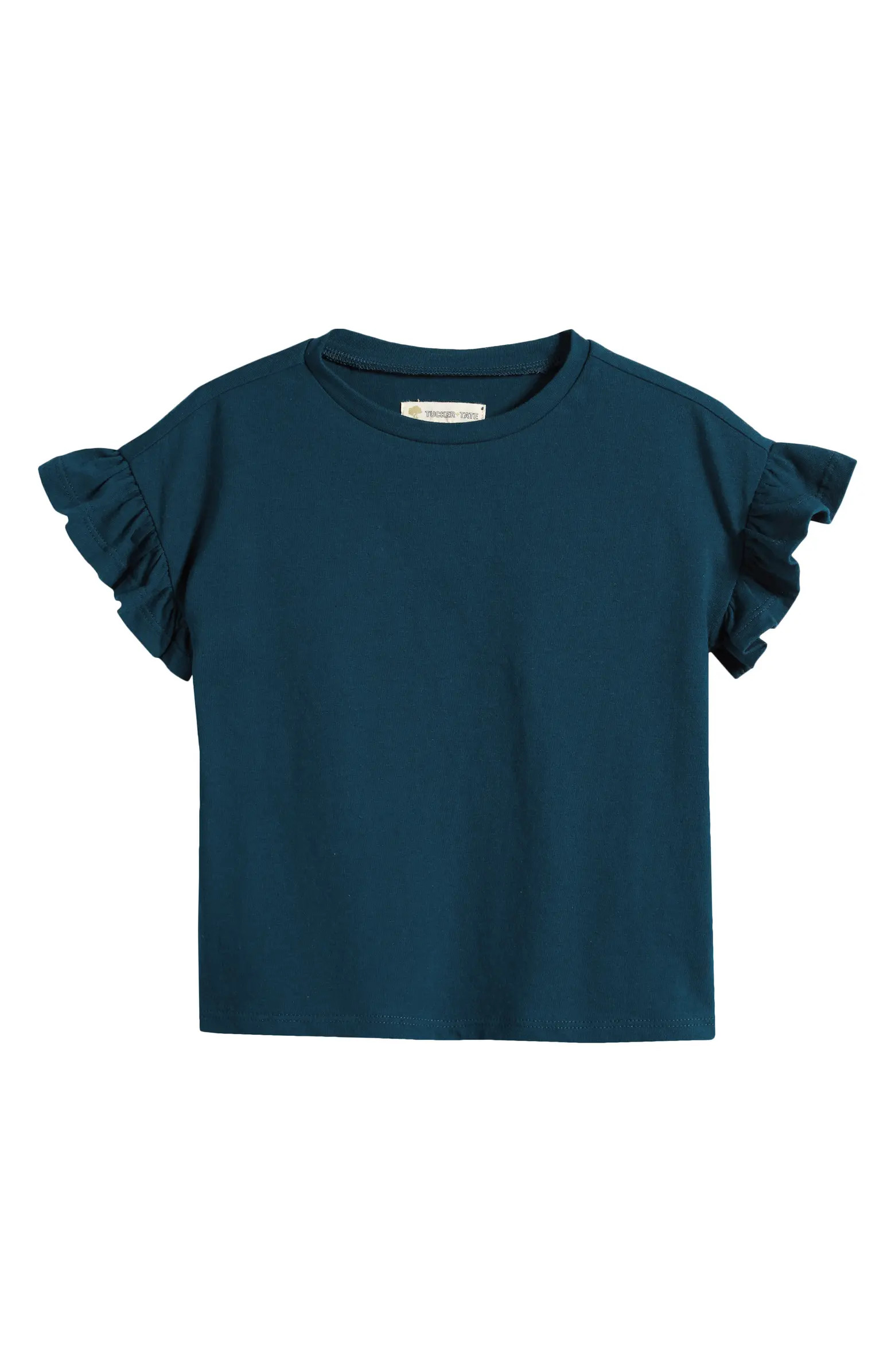 Tucker + Tate Kids' Ruffle Sleeve Cotton Top | Nordstrom | Nordstrom