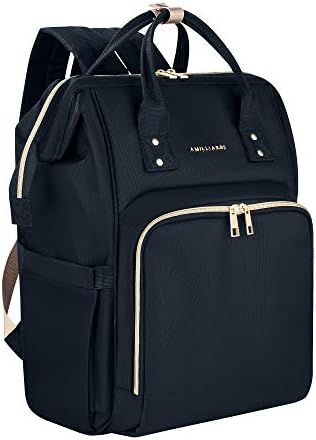 AMILLIARDI Diaper Bag Backpack - 6 Insulated Bottle Holders - Detachable Stroller Straps (Black) | Amazon (US)