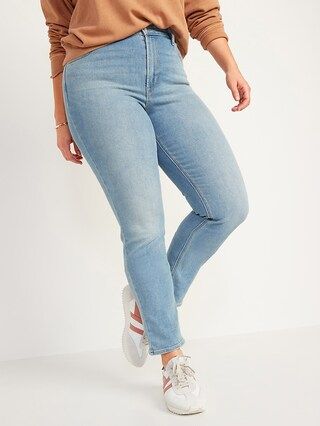 High-Waisted Light-Wash Straight-Leg Jeans for Women | Old Navy (US)