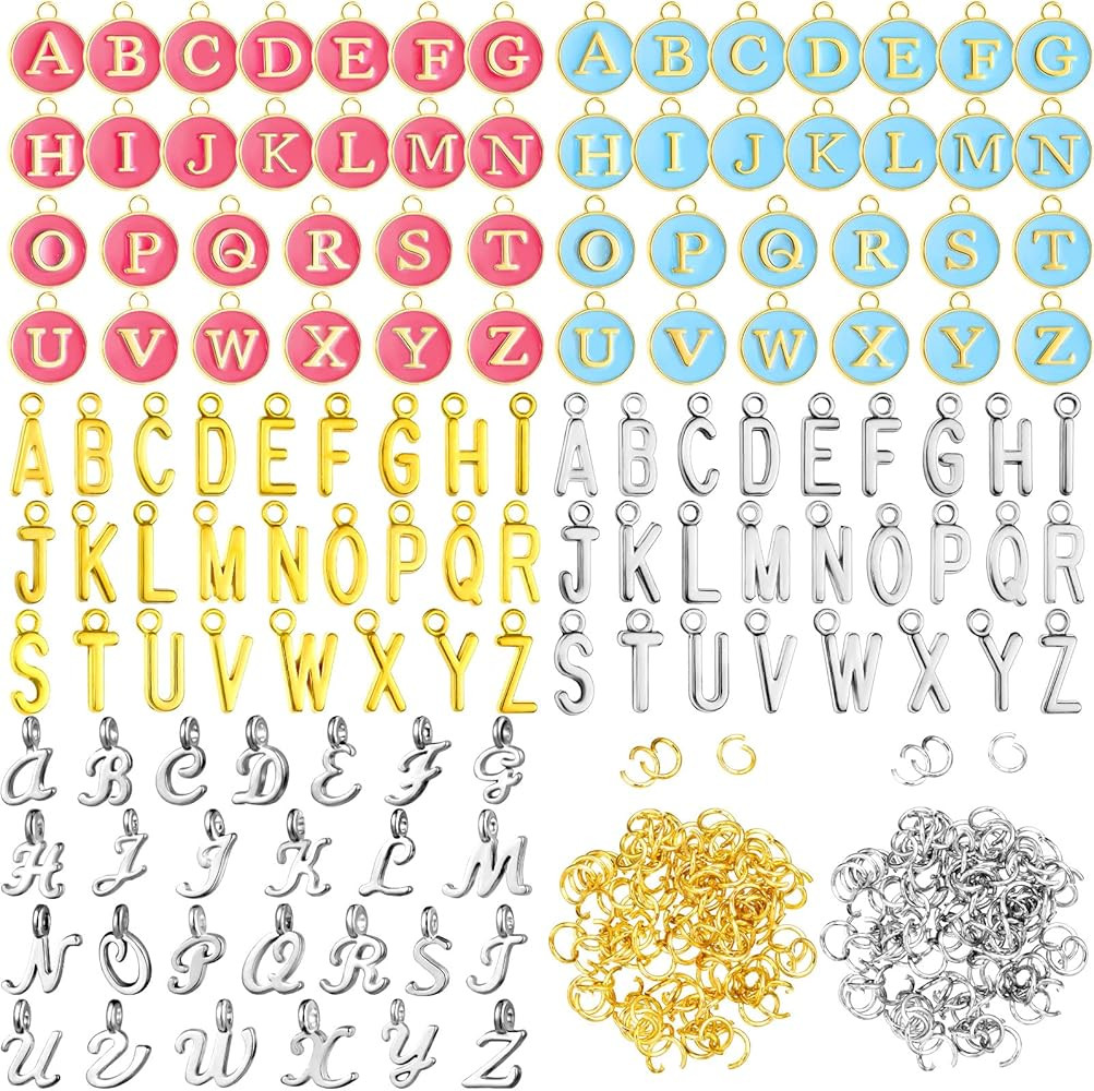 Hicarer 280 Pcs Letter Charm for Jewelry Making a Letter Charm Alphabet Charm Including 5 A-Z DIY... | Amazon (US)