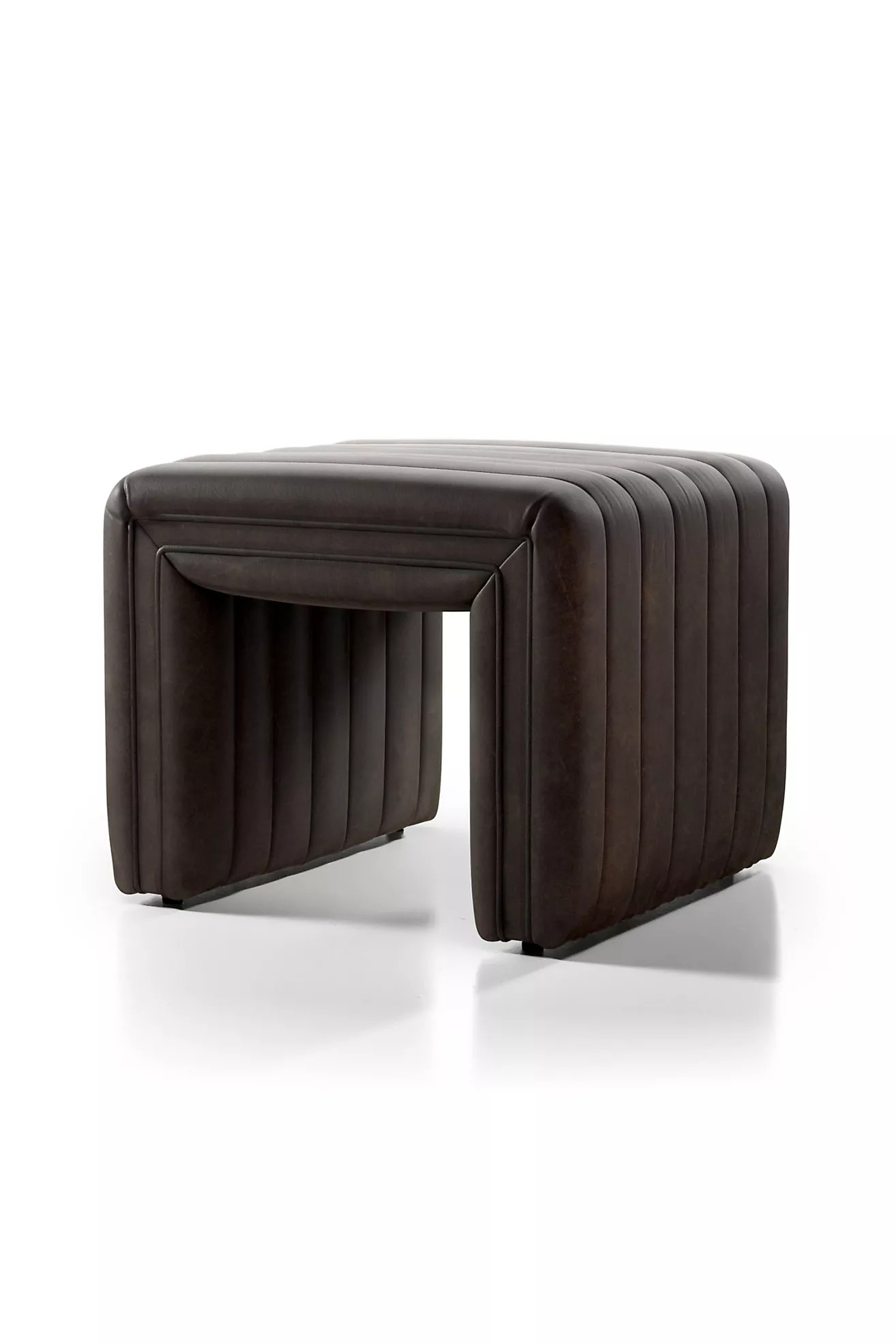 Alexander Leather Ottoman | Anthropologie (US)
