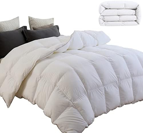 SNOWMAN All-Season 75% Down Comforter King Size, Fluffy Duvet Insert with 8 Corner Tabs, Durable ... | Amazon (US)