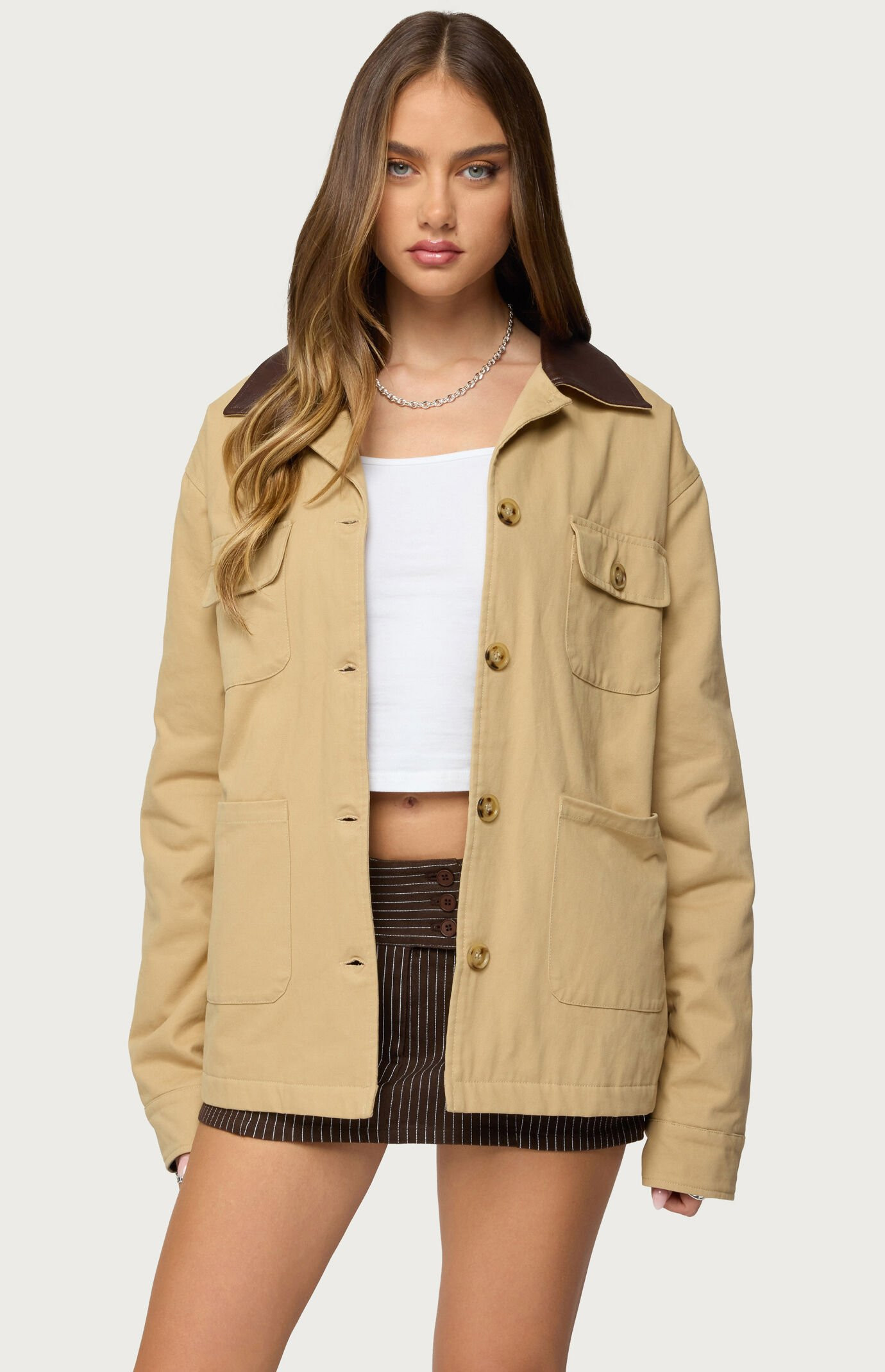 Edikted Women's Harper Barn Coat in Camel - Size XS | PacSun