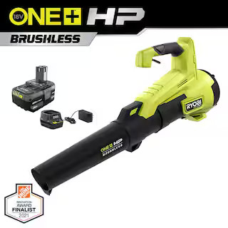 RYOBI ONE+ HP 18V Brushless 110 MPH 350 CFM Cordless Variable-Speed Jet Fan Leaf Blower w/ 4.0 Ah Ba | The Home Depot