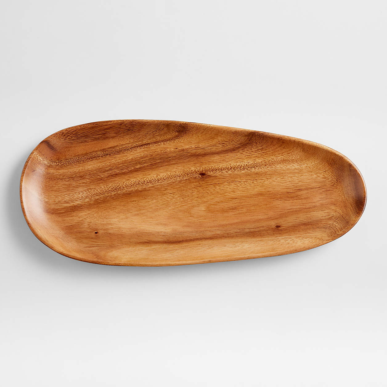 Tondo Acacia Wood Long Oblong Platter + Reviews | Crate & Barrel | Crate & Barrel
