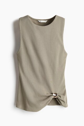 Geripptes Top mit Drapierung | H&M (DE, AT, CH, NL, FI)
