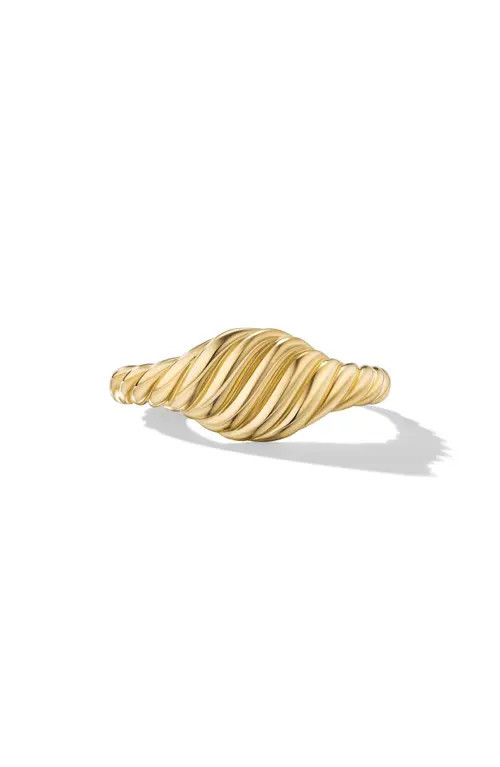David Yurman Sculpted Cable Pinky Ring in 18K Yellow Gold at Nordstrom, Size 4 | Nordstrom