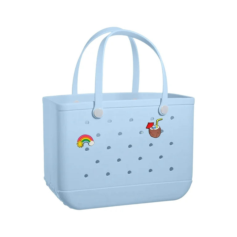 INGWHW XLarge Rubber Waterproof Beach Tote Bag, Beach Storage Basket Open Hole Tote Bag | Walmart (US)