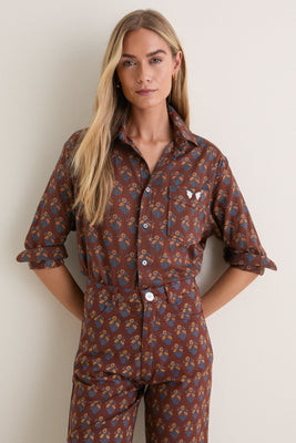 Library Flowers Cocoa Organic Ryan Shirt | Tuckernuck (US)