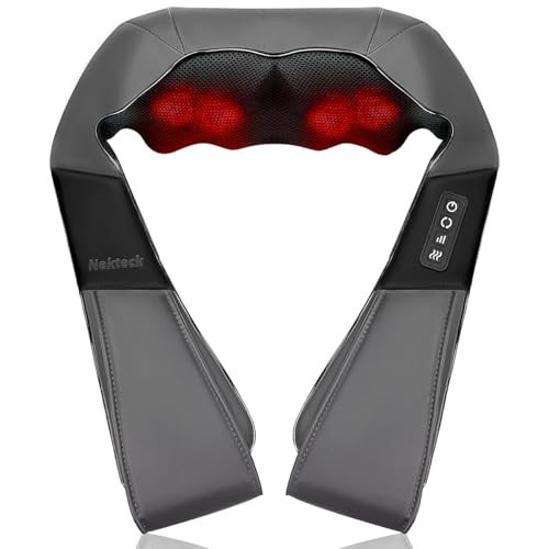 Nekteck Shiatsu Neck and Back Massager with Soothing Heat, Shoulder Massager for Pain Relief Deep Tissue, Electric 3D Kneading Massage Tools for Leg Body Muscle, Corded Power, Gifts for Him Her | Amazon (US)