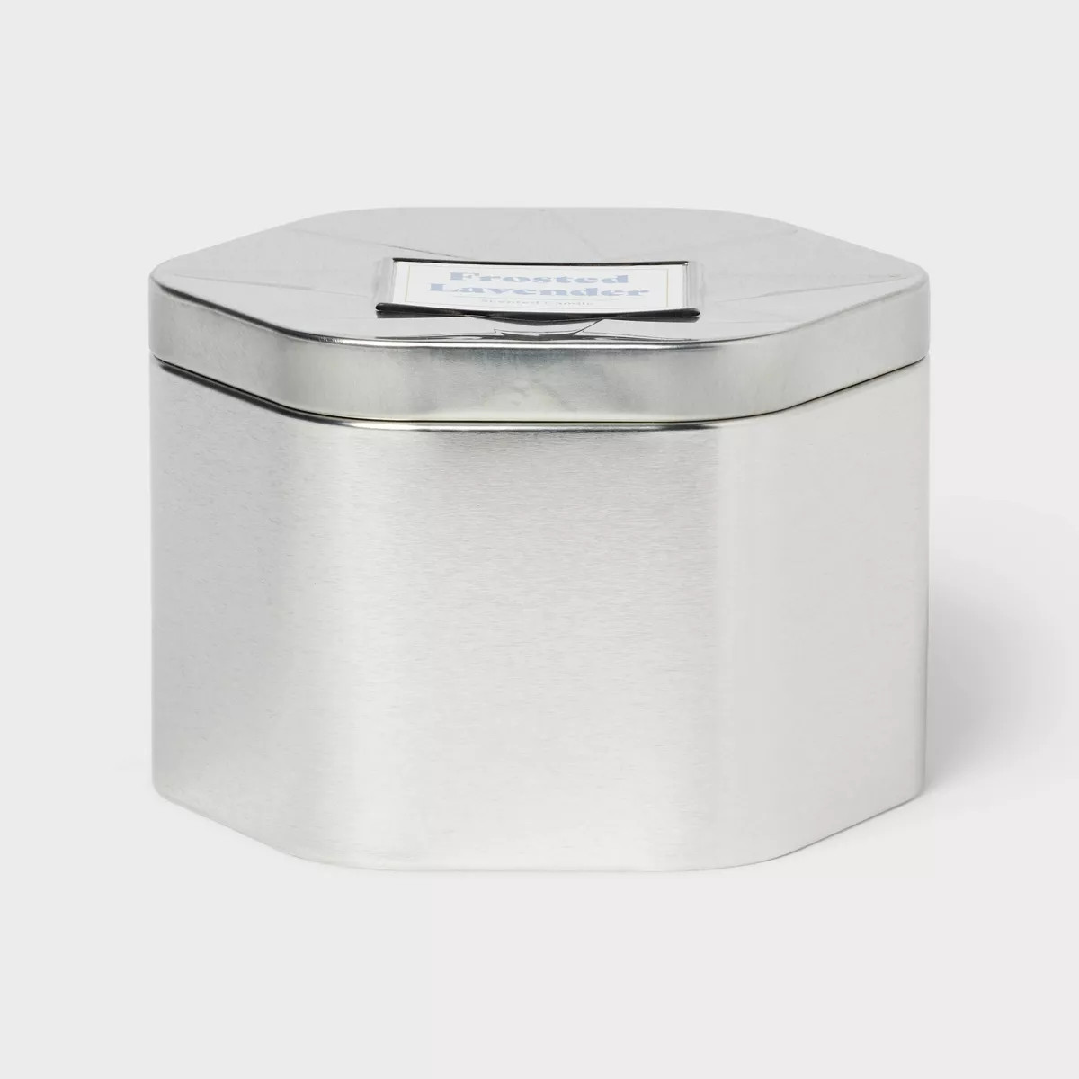 3 Wick Lidded Metal Tin Candle Frosted Lavender 18oz Silver - Threshold™ | Target