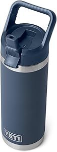 YETI Rambler 18 oz Bottle, Vacuum Insulated, Stainless Steel with Straw Cap, Navy | Amazon (US)