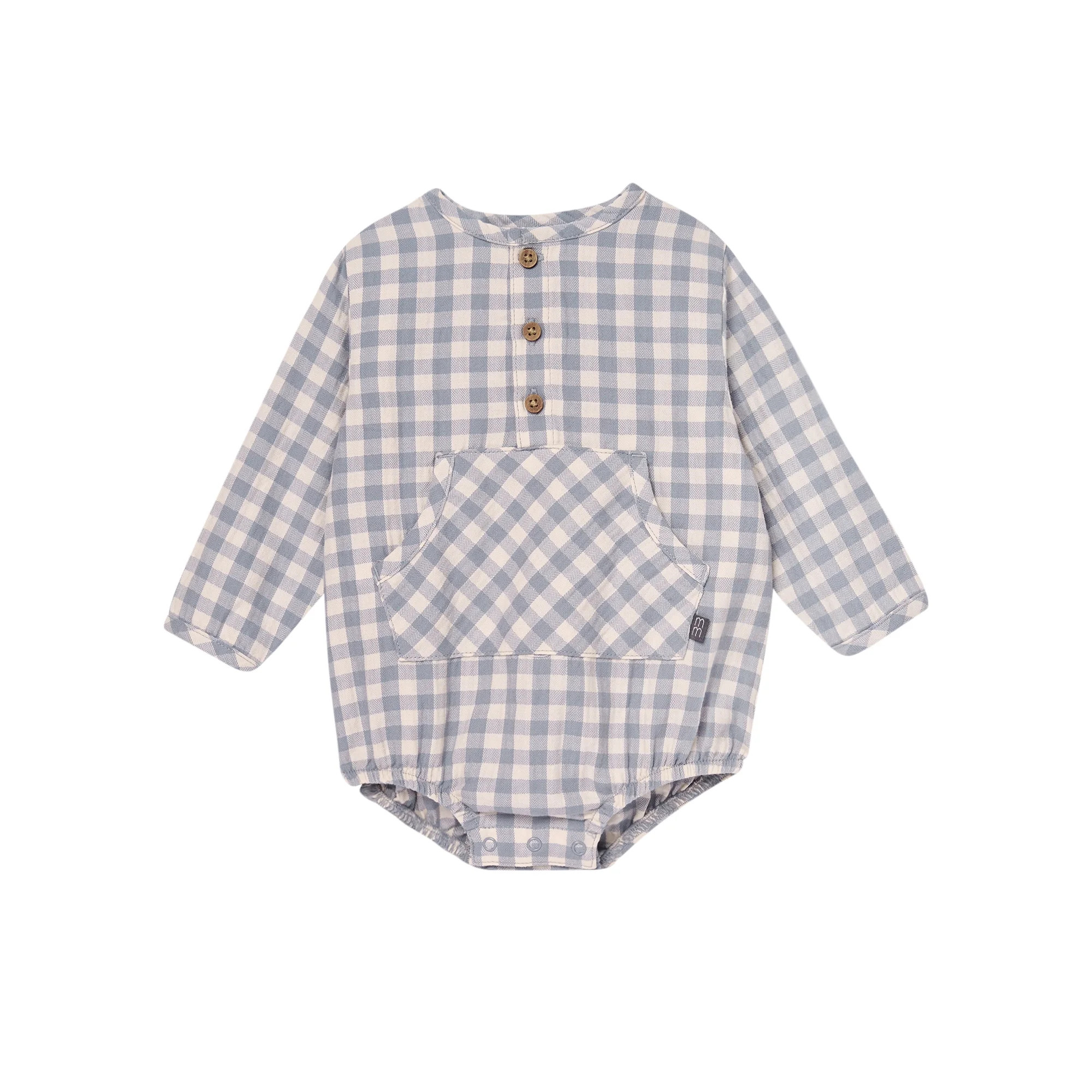 Modern Moments by Gerber Baby Boy Henley Dumpling Romper with Kanga Pocket, Sizes 0/3 Months - 24... | Walmart (US)