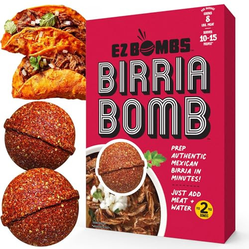 EZ Bombs Birria Bomb Seasoning, Pack of 2 – Authentic Mexican Spice Mix for Tacos, Burritos, Nachos, and Quesadillas – Made with Real Chiles, Herbs, and Spices for Quick and Flavorful Meals | Amazon (US)