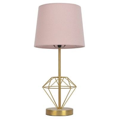 Wire Diamond Table Lamp Pink/Gold - Pillowfort™ | Target