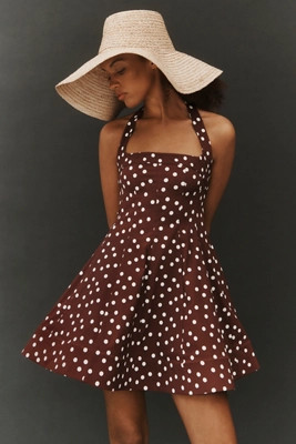 Maeve Square-Neck Fit-and-Flare Mini Dress | Anthropologie (US)