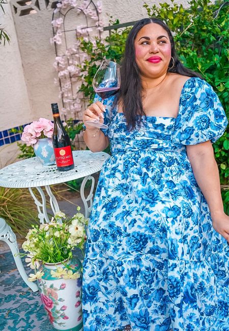 Patio season! This blue floral poplin ruched dress is my favorite dress ever and it’s back in stock! My patio set is also on sale for $152!