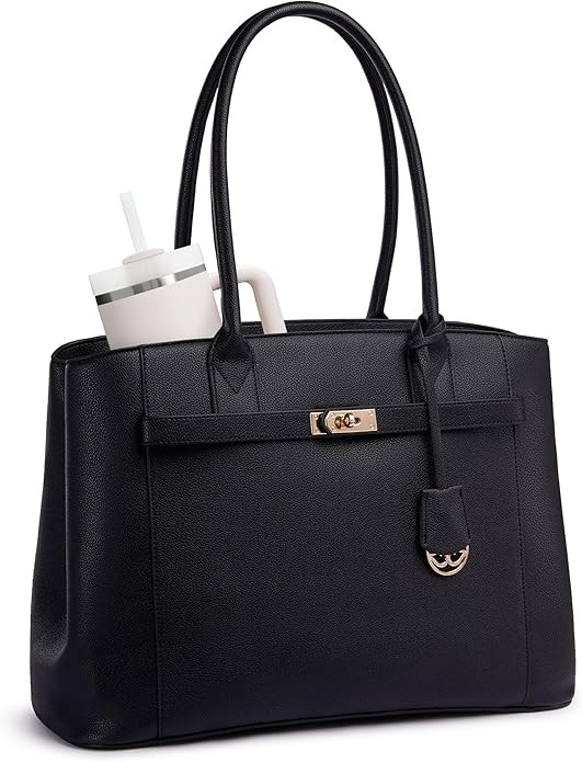 LOVEVOOK Laptop Tote Bag for Women, Large Computer Work Bag for Teacher Nurse Business PU Leather... | Amazon (US)
