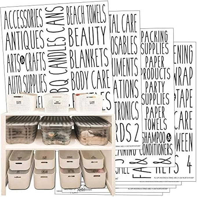 Talented Kitchen 138 Household & Storage Organization Labels. All Caps Black Preprinted Labels. B... | Amazon (US)