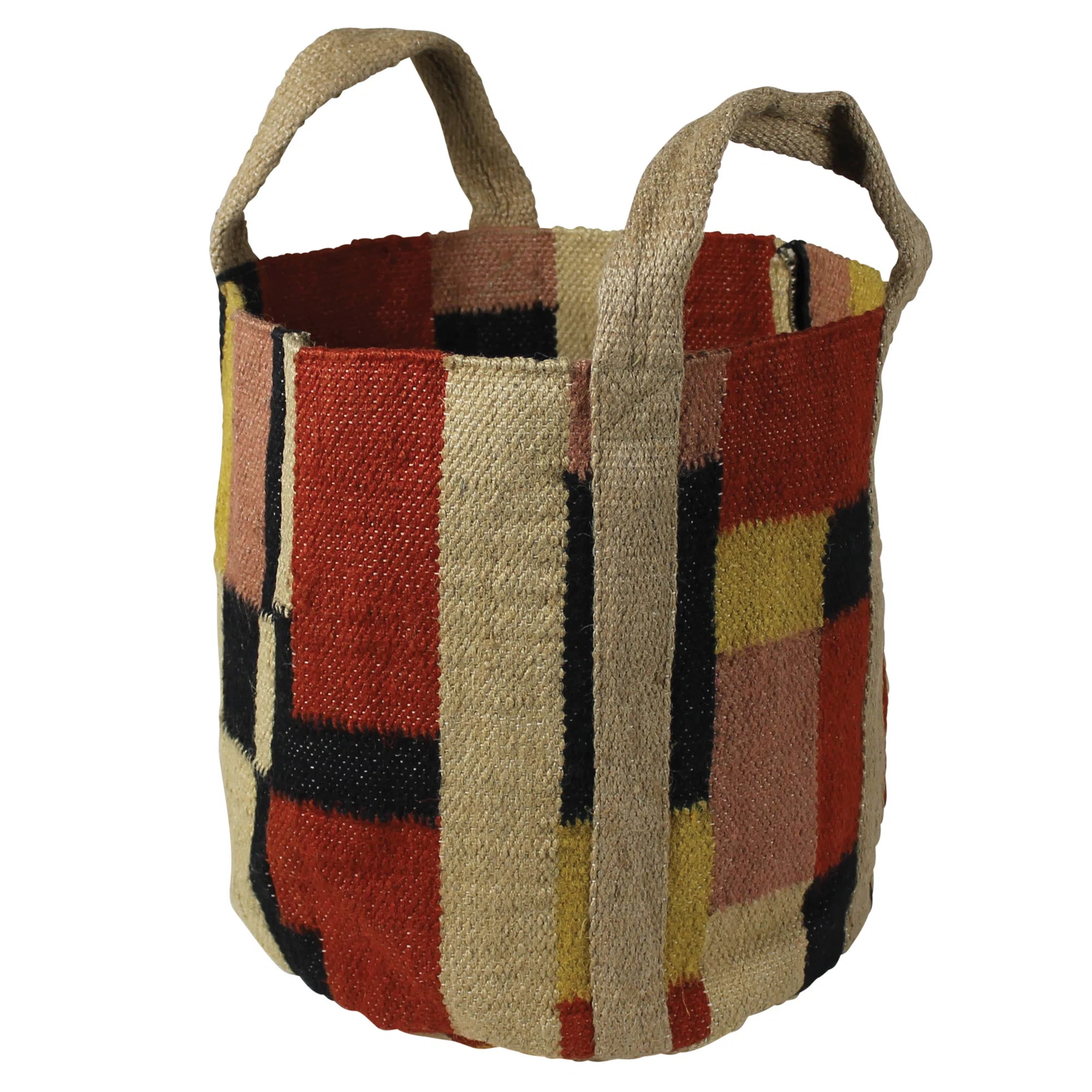 Jute and Cotton Basket Tote | Wayfair North America