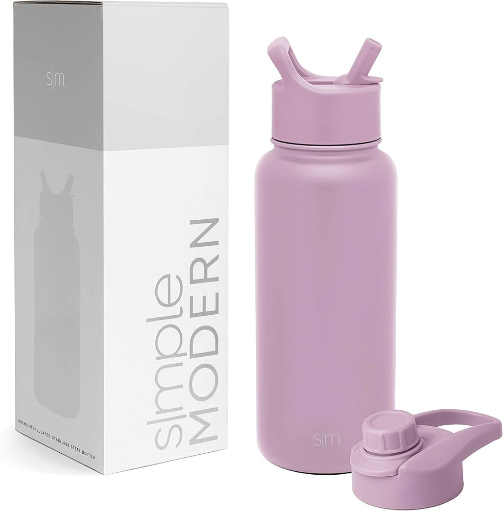 Simple Modern Water Bottle with Straw and Chug Lid Vacuum Insulated Stainless Steel Metal Thermos... | Amazon (US)