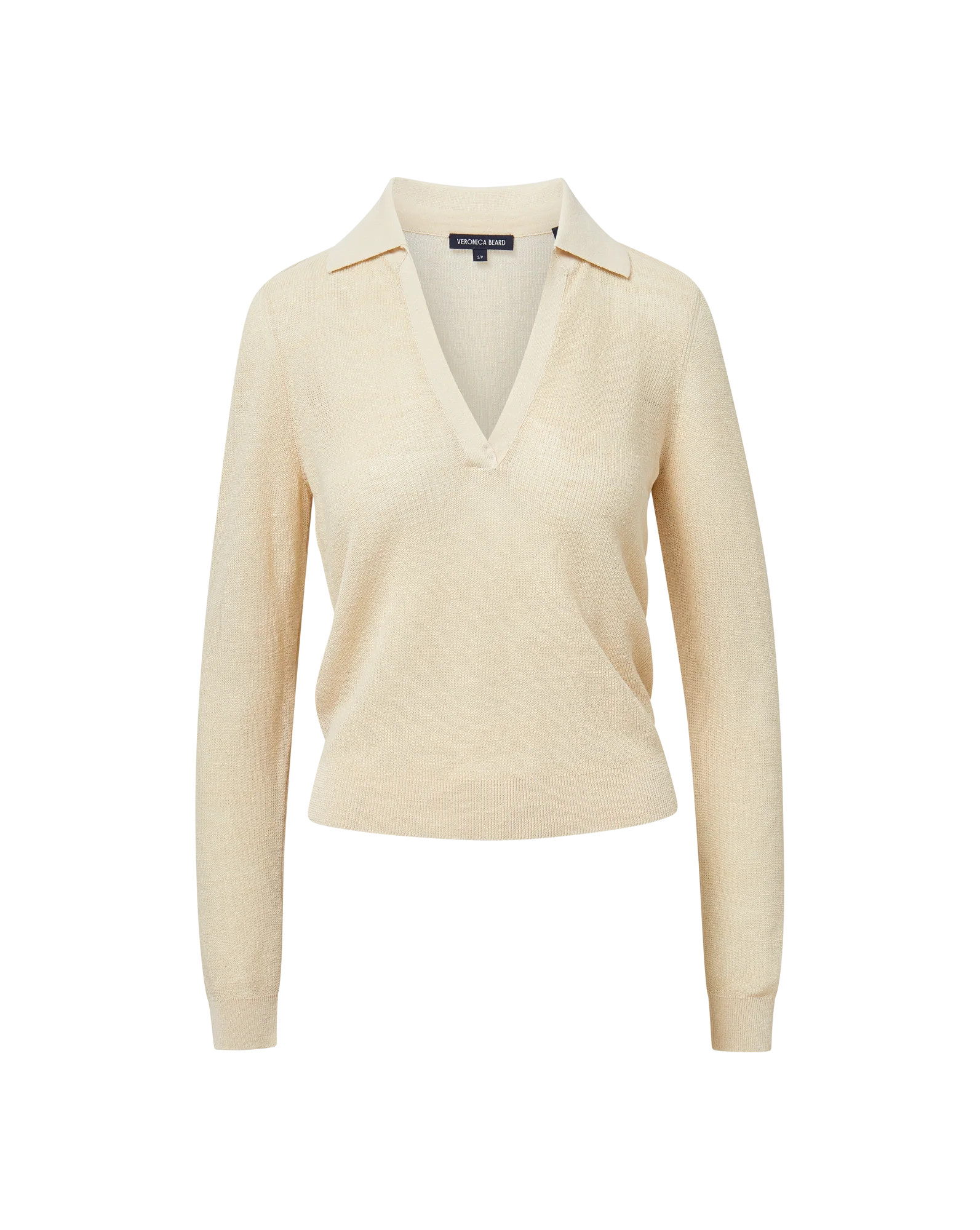 Issa Knit Long-Sleeve Polo | Veronica Beard