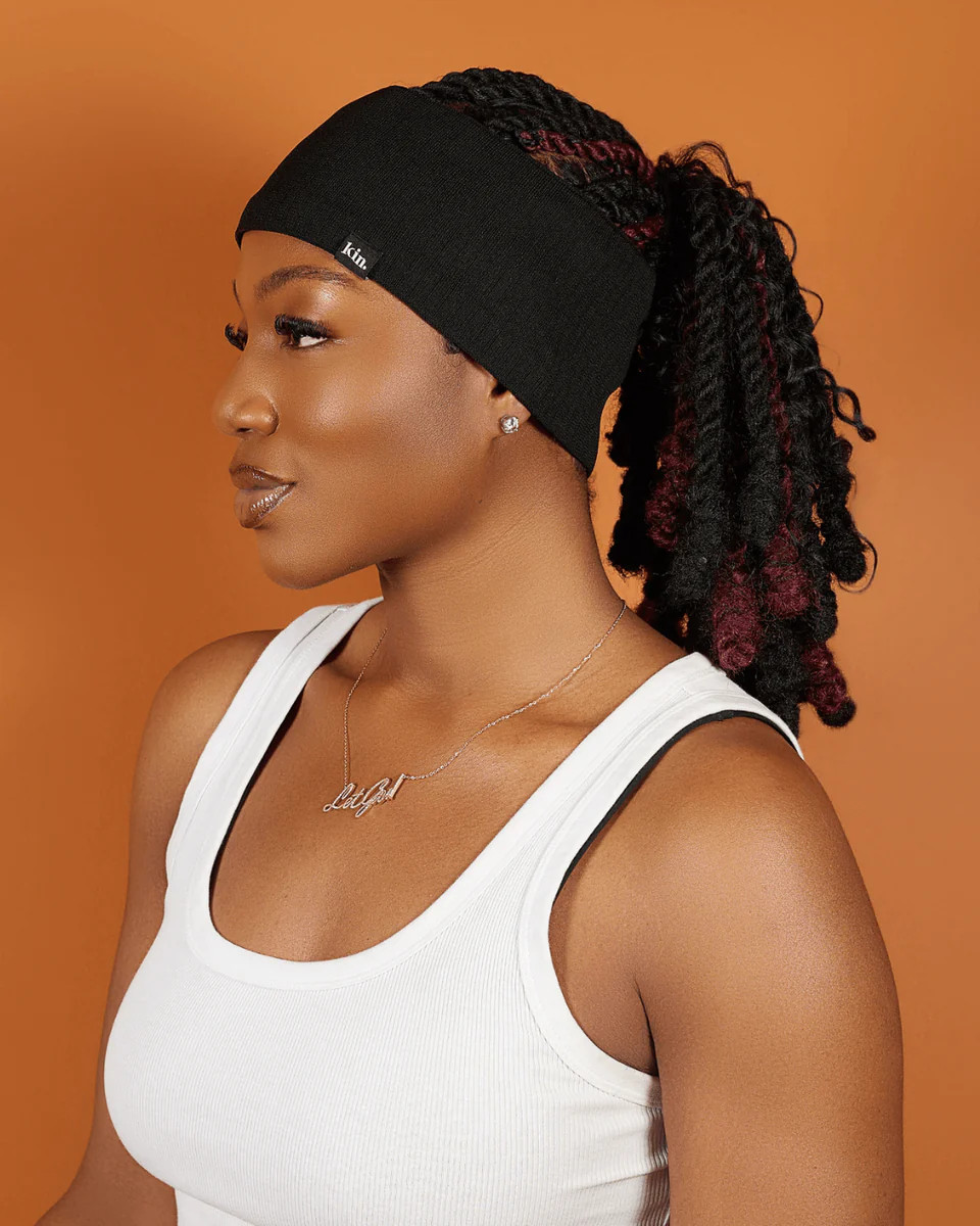 Black Satin Lined Headband Set of 3 | KIN Apparel