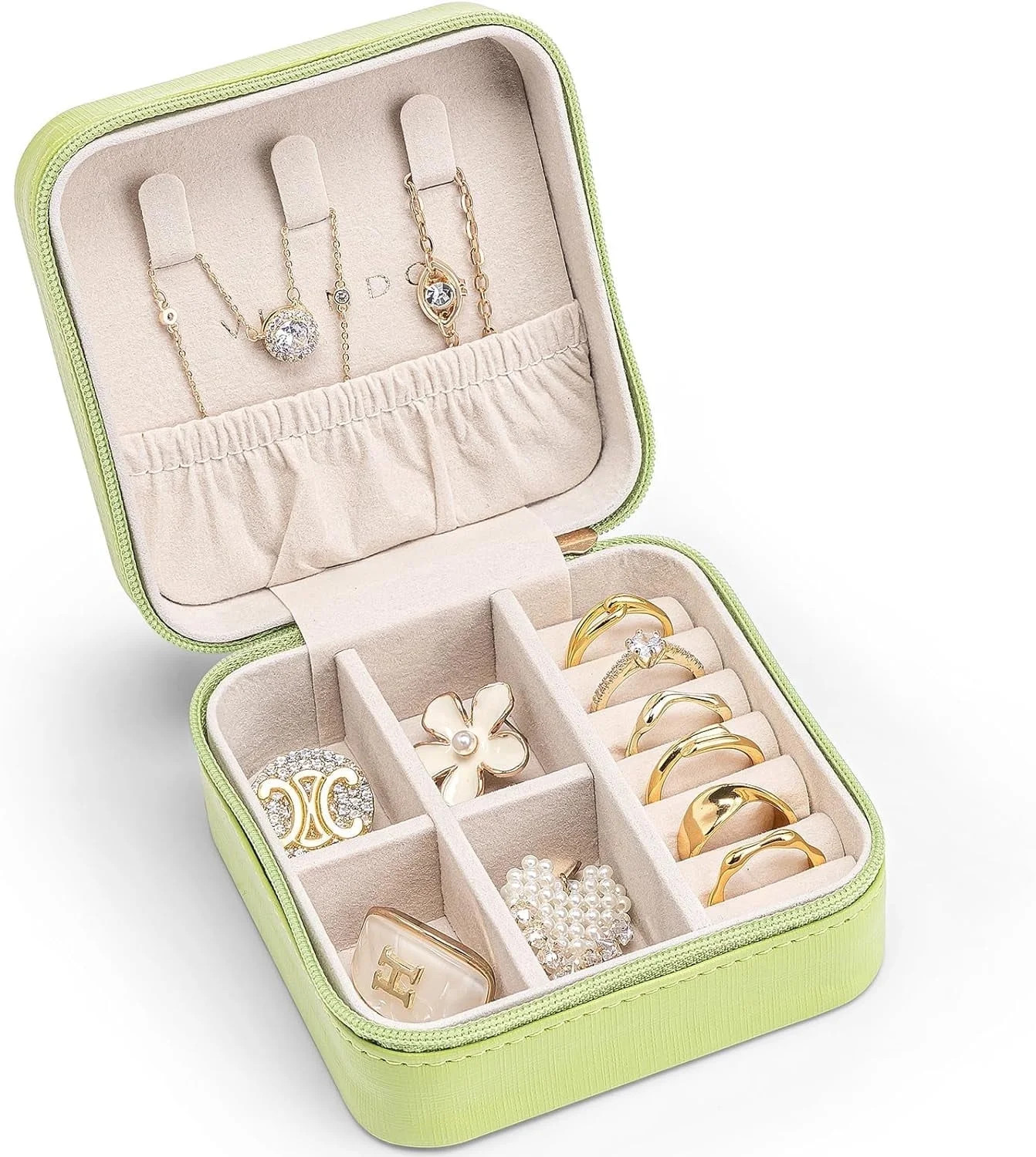 GOVVEP Portable Travel jewelry Box for Women PU Leathe jewellery Case Ring Gift Display for Neckl... | Walmart (US)