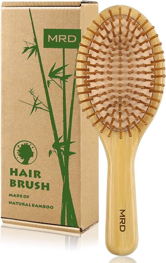 MRD Hair brush, Natural Bamboo Paddle Detangling Hairbrush, Massage Scalp Thick/Thin/Curly/Dry Ha... | Amazon (US)