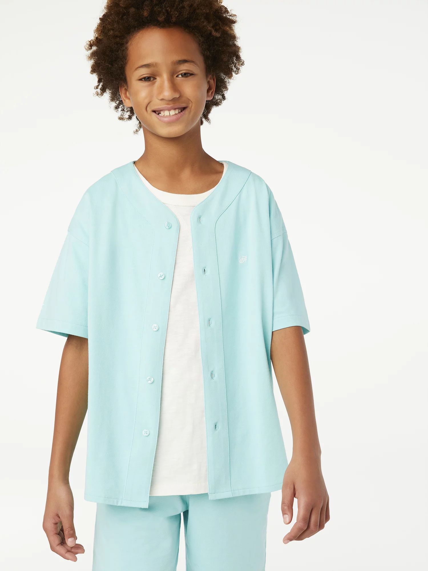 Free Assembly Boys' Short Sleeve Baseball Jersey Shirt, Sizes 4-18 | Walmart (US)