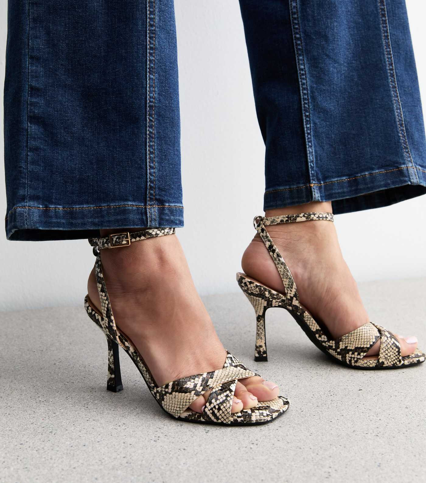 Off White Snake Effect Faux Leather Sandals
						
						Add to Saved Items
						Remove from Sav... | New Look (UK)