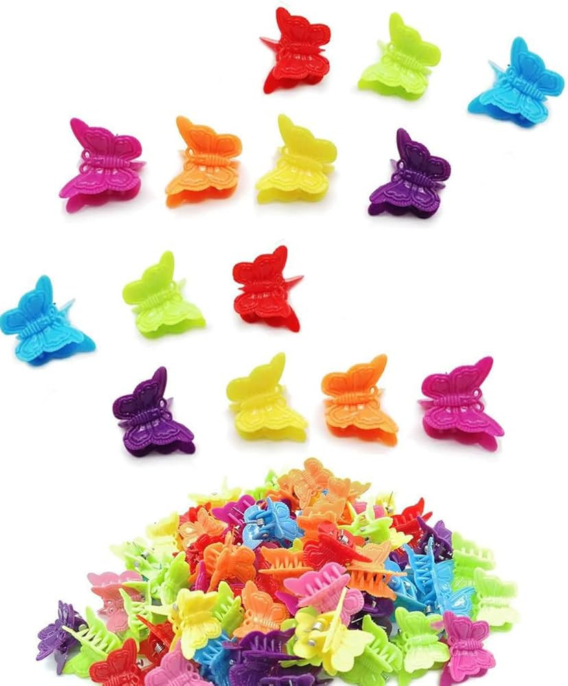 Hair Clips, 50 Pcs Butterfly Pastel Hair Clips Mini Cute Accessories for Hair 90s Girls Women, Ma... | Amazon (US)