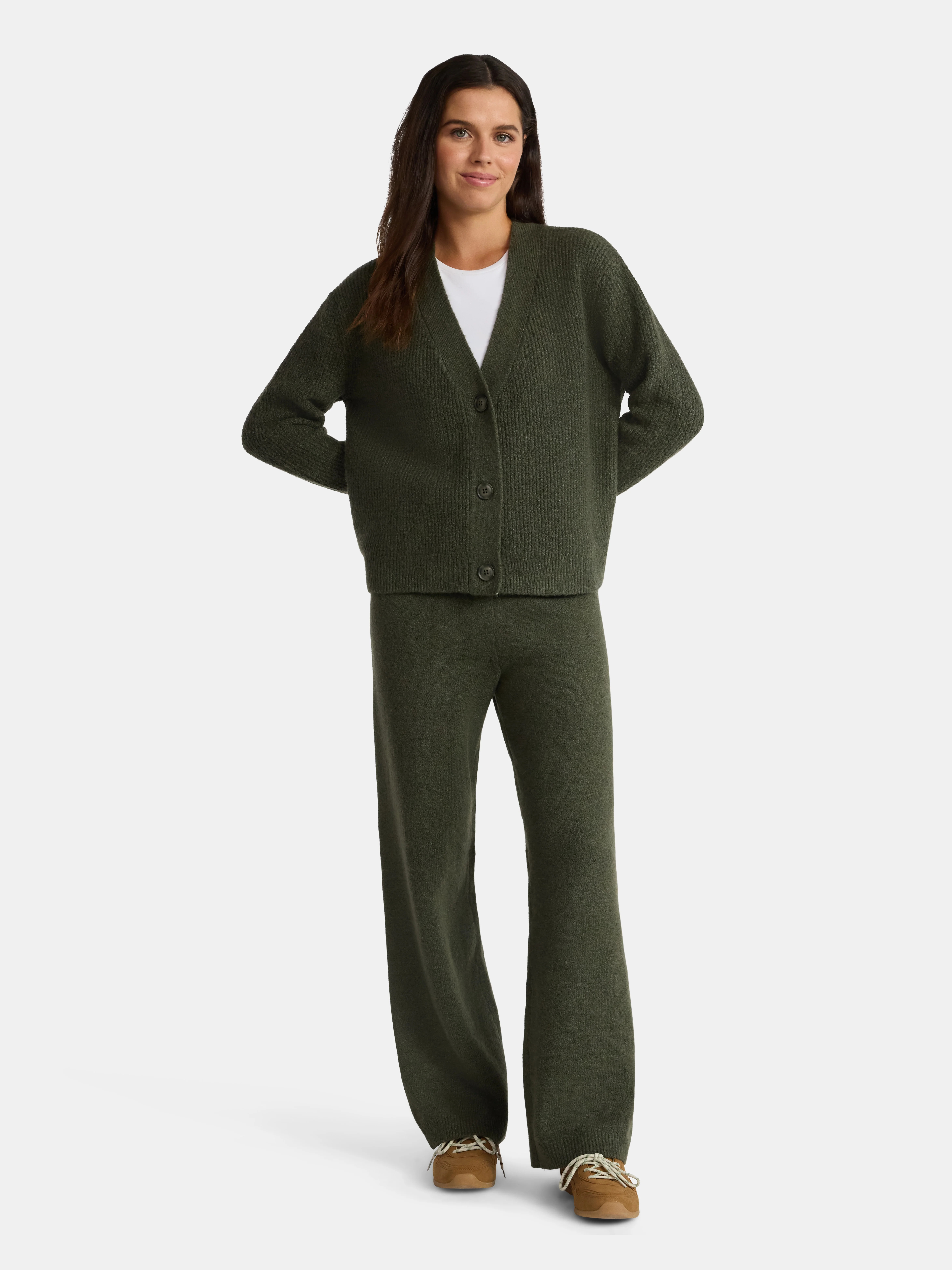Time and Tru Women’s Cardigan Sweater and Pants Set, 2-Piece, Sizes XS-XXXL | Walmart (US)