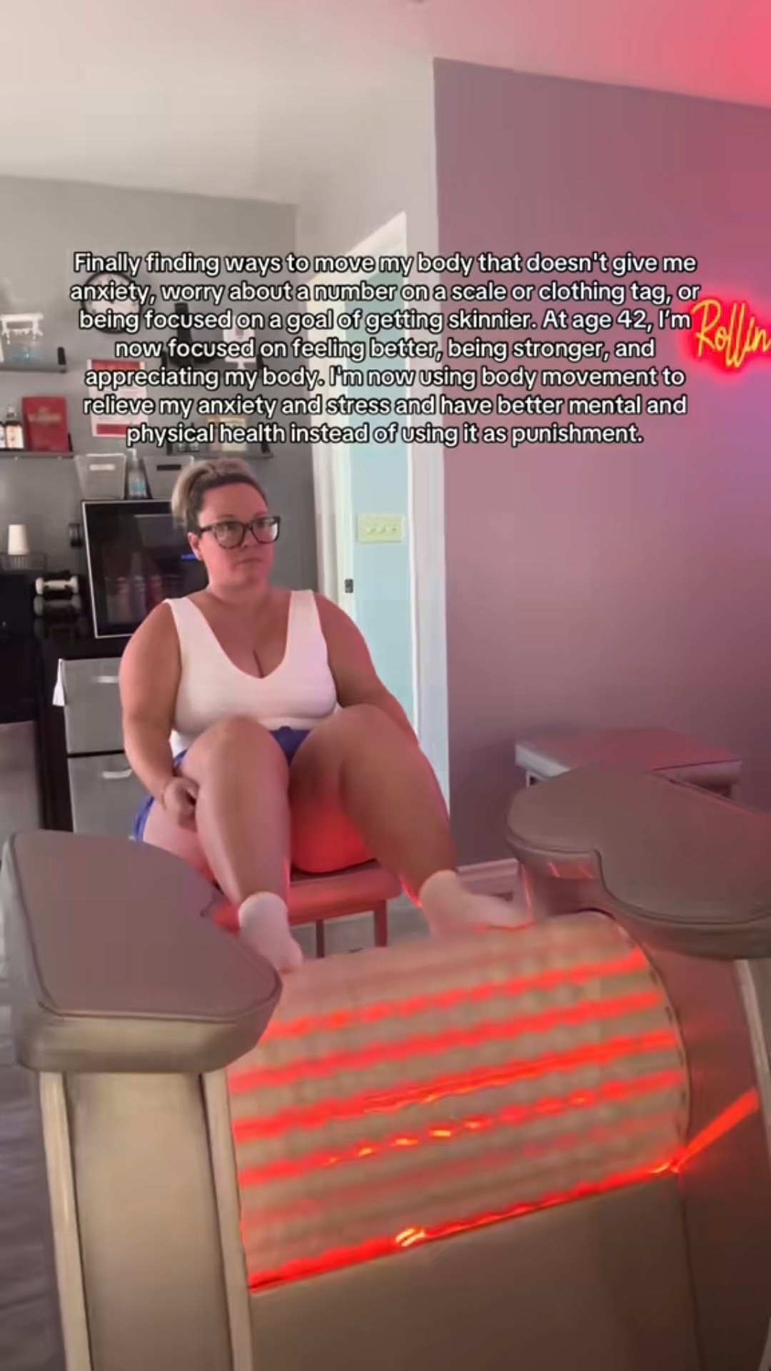 Finally at age 42 l'm using body movement to relieve stress and anxiety, not create more anxiety. I used to get so much anxiety around working out or going to a gym. I legit hated it but just wanted to be skinny so bad. I didn't care about health or strength. Or longevity. I cared about being skinny. Getting rid of these curves and this cellulite and my thick thighs. I punished myself with body movement and never enjoyed it. Until now. This is the year I do things for me, to feel better, get stronger, and appreciate this body.
It's amazing, and I want it to do as much as possible in the last half of my life! (Universe willing!) it's not about a number on a scale or clothing size for once and I'm so proud of that after all these years of struggling and fighting myself. It's such a good place to be in.

#LTKActive #LTKOver40 #LTKMidsize